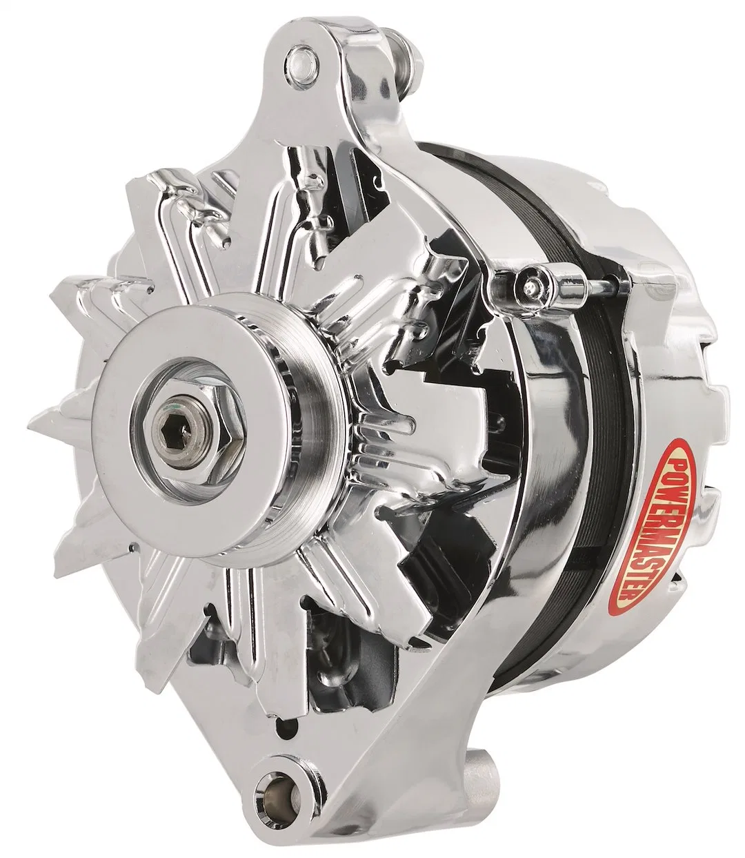 17078 – POWERMASTER Alternator/ Generator, Ford 1G Style V-Belt Pulley 65 Amp Chrome